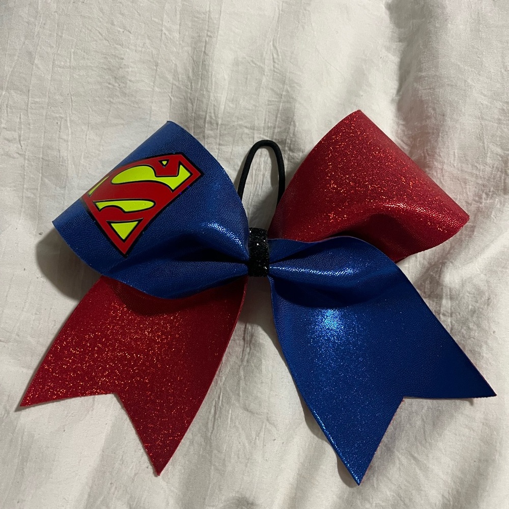 Glittery Superman Cheer Bow